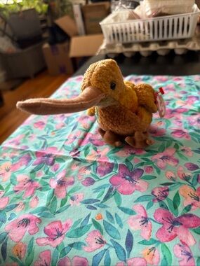 Ty Plush Kiwi Bird in Brown and Gold Tones